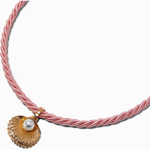 Collier à pendentif corde perle d'imitation festonné couleur dorée - Claire's - Modalova