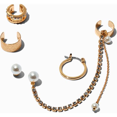 Boucles d'oreilles superposables manchettes d’oreilles créoles perle d'imitation couleur - Lot de 5 - Claire's - Modalova