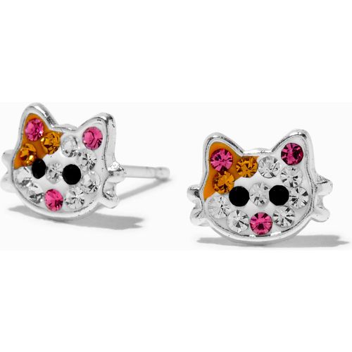 Clous d'oreilles chat et strass couleur - Claire's - Modalova