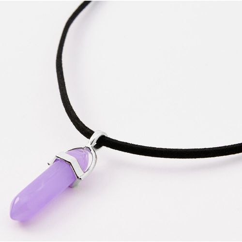 Collier en cordon à pendentif avec strass mystique phosphorescent violet - Claire's - Modalova