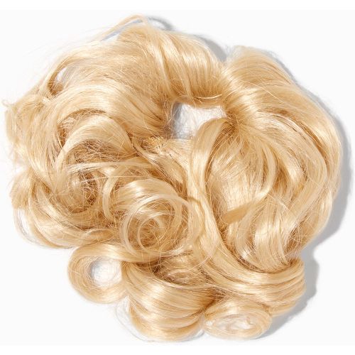 Élastique avec cheveux synthétiques bouclés - Blond platine - Claire's - Modalova