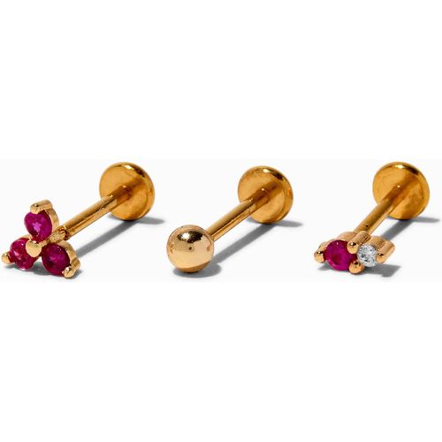 Boucles d'oreilles pour piercing tragus non filetées 1,0 mm fuchsia en acier inoxydable couleur - Lot de 3 - Claire's - Modalova