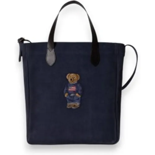 P08099002 Sac tote en cuir velours avec Polo Bear (OSFA), Casuel - Polo Ralph Lauren - Modalova