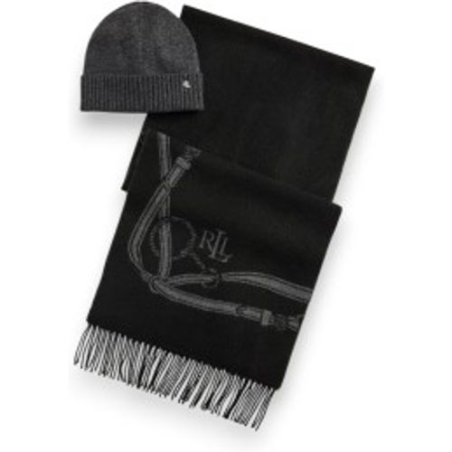 P23530001 Écharpe à motif équestre et bonnet (OSFA), Casuel, Laine, Classique - Lauren Ralph Lauren - Modalova
