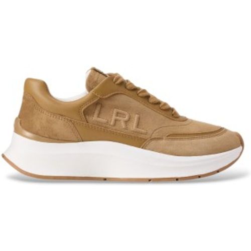 P18468001 Chaussures de sport Franky en daim de mouton et cuir camel (37), Beige, Plat, 3 à 5 cm, Lacets - Lauren Ralph Lauren - Modalova