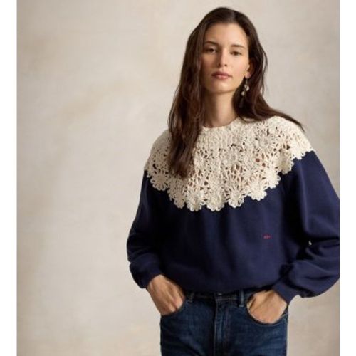B23859001 Pull en peluche avec empiècement au crochet (S), Casuel, Coton - Polo Ralph Lauren - Modalova