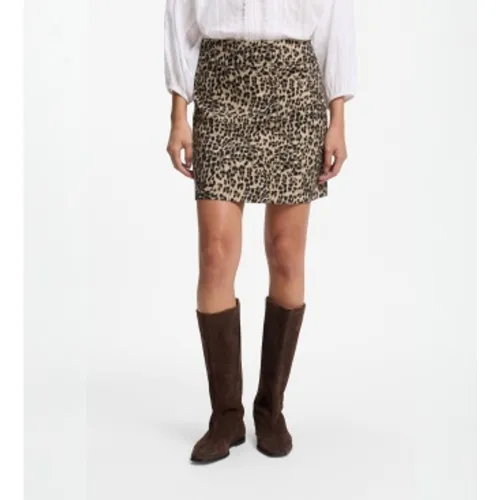 Jupe mini Vakily léopard marron (36), Casuel, Imprimé animal, Polyester - Boss - Modalova