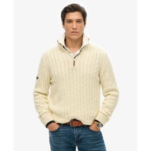 M6110661B Pull à demi-fermeture éclair Cotton Classic Cable 1/2 crème (XXL), Casuel, Coton - Superdry - Modalova