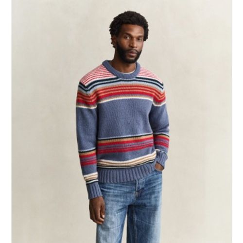 Pull col rond multirayé multicolore (S), Casuel, Laine - Gant - Modalova