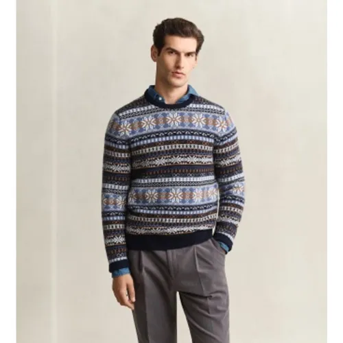 Pull Fair Isle (S), Casuel, Laine, Classique, Marine - Gant - Modalova