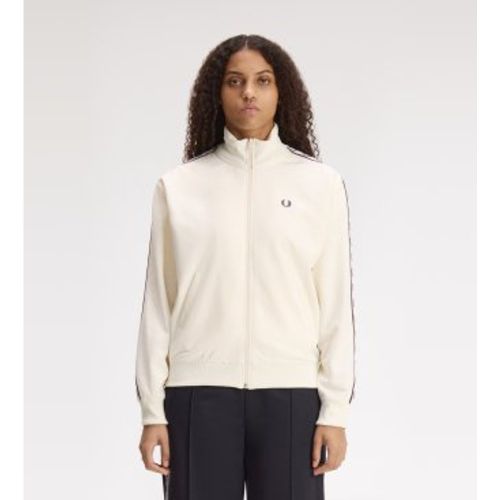 J1106 Veste de survêtement avec bande de sport cassé (6UK=34), Beige, Casuel, Polister recyclé, Durable - Fred Perry - Modalova
