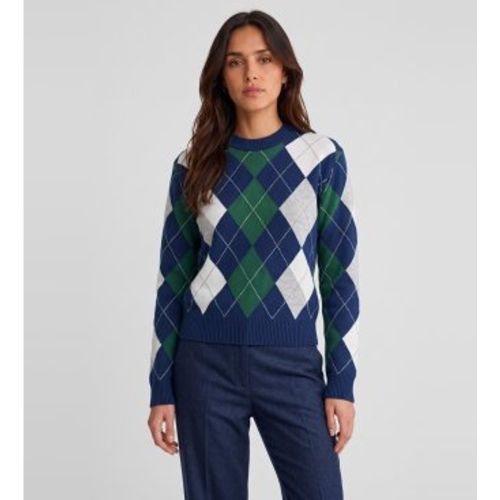 W6BR48Z1447 Pull Gracie col rond à motif argyle (M), Casuel, Acrylique, Manche longue - Guess - Modalova