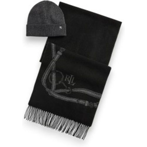 P23530001 Écharpe à motif équestre et bonnet (OSFA), Casuel, Laine, Classique - Lauren Ralph Lauren - Modalova