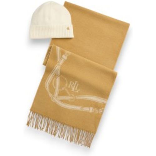 P23530002 Écharpe à motif équestre et bonnet (OSFA), Casuel, Laine, Classique - Lauren Ralph Lauren - Modalova