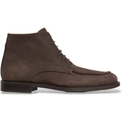 HMS200142 Bottines en cuir Hampton (40), Plat, Nubuck, Lacets, Casuel - Hackett London - Modalova