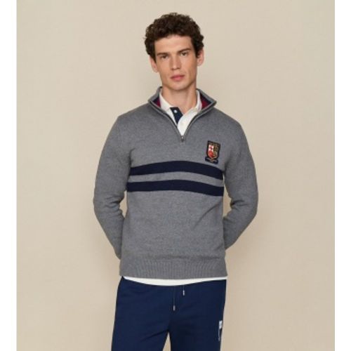 HM7000265 Pull Heritage LRC Gris (S), Coton, Classique, Manche longue - Hackett London - Modalova