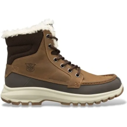 Bottes en cuir Garibaldi V3 marron moyen (40), Plat, Lacets, Casuel, De plein air - Helly Hansen - Modalova
