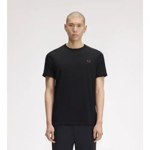 M4613 T-shirt Ringer Contrast Tape (S), Casuel, Coton, Manche courte - Fred Perry - Modalova