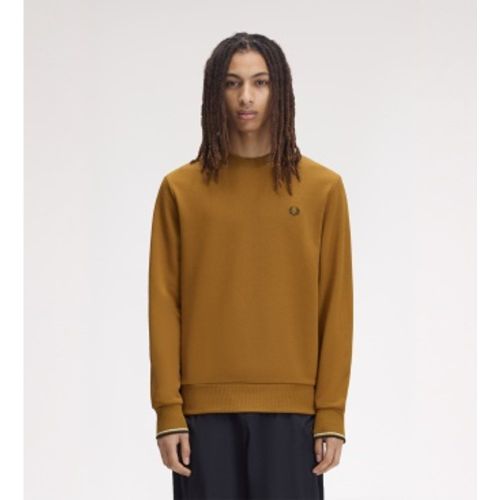 M7535 Sweat-shirt col rond moutarde (S), Casuel, Coton, Manche longue - Fred Perry - Modalova