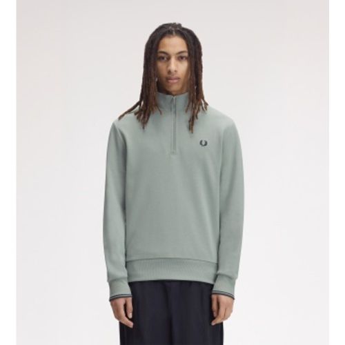 M3574 Sweat à demi-fermeture éclair turquoise (S), Casuel, Sport, Coton - Fred Perry - Modalova