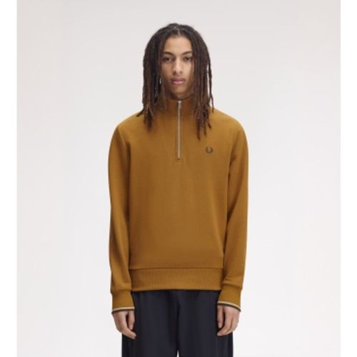 M3574 Sweat col zippé moutarde (M), Casuel, Coton - Fred Perry - Modalova