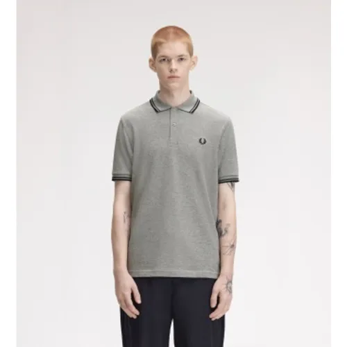 M3600 Polo Twin Tipped acier (M), Casuel, Coton, Manche courte - Fred Perry - Modalova