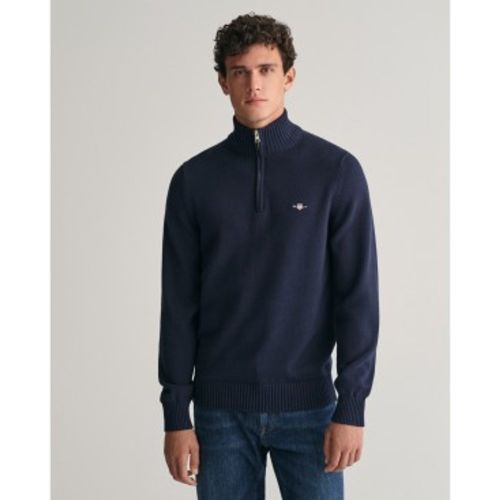 Pull en coton semi-zippé Casual (S), Casuel, Manche longue, Marine - Gant - Modalova