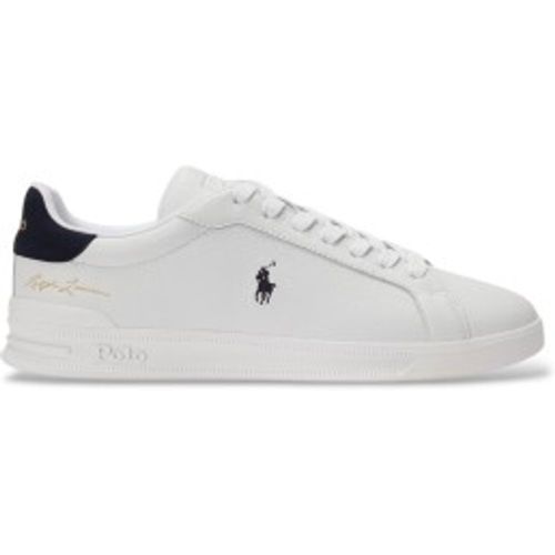 P10044002 Heritage Court II Leather Sneakers (42), Cuir, Blanc, Plat, Lacets, Casuel - Polo Ralph Lauren - Modalova