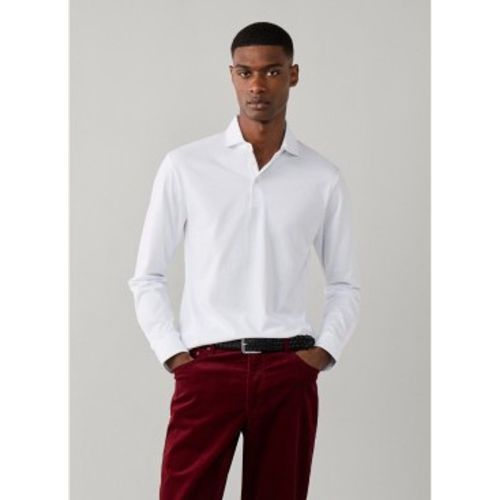 HM5500049 Polo manches longues Pima blanc (L), Casuel, Coton, Classique, Manche longue - Hackett London - Modalova