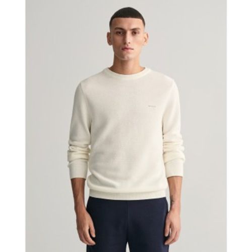 Pull col rond en piqué de coton cassé (XL), Casuel, Manche longue - Gant - Modalova