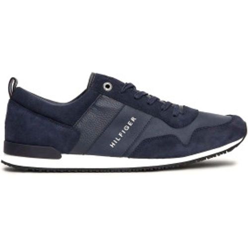 FM0FM00924 Baskets emblématiques en cuir avec lacets (44), Noir, Plat, 1 à 3 cm, Casuel - Tommy Hilfiger - Modalova