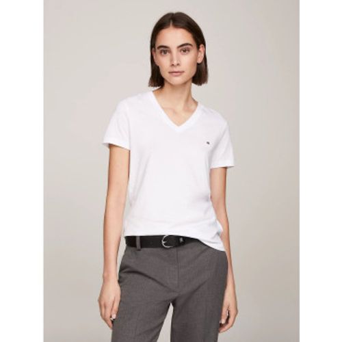 WW0WW24969 T-shirt Heritage à col en V (XS), Casuel, Coton, Manche courte, Le coton biologique, Durable - Tommy Hilfiger - Modalova