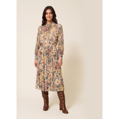 TT2610 Robe longue en crêpe à fleurs multicolores (38), Casuel, Viscose, , Manche longue - Twinset - Modalova
