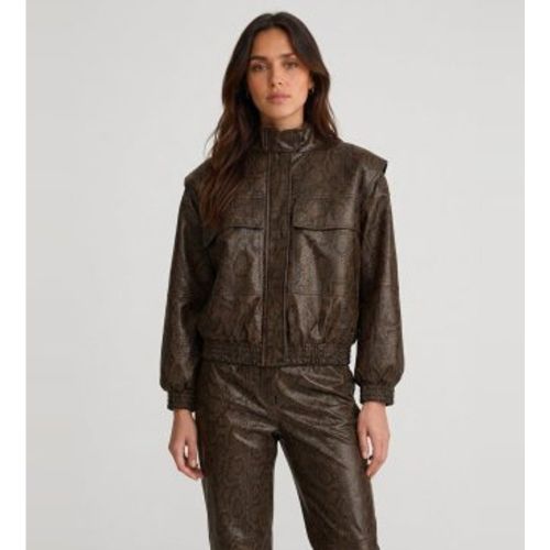 TT2280 Blouson bombardier effet cuir avec imprimé python marron (40), Casuel, Polyester - Twinset - Modalova