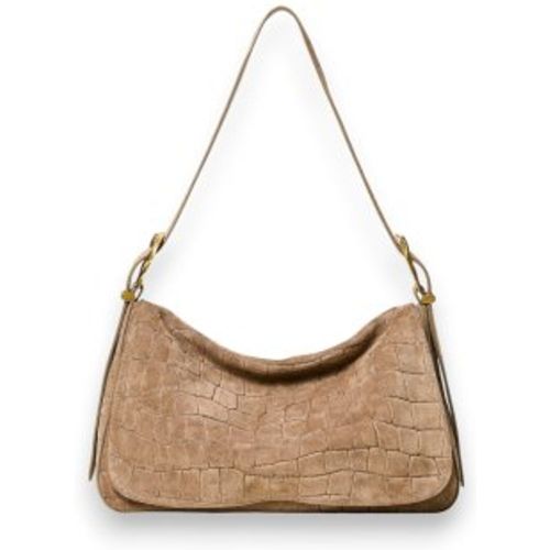 TD8140 Sac Liliane en daim imprimé crocodile (OSFA), Casuel, Cuir, Taupe - Twinset - Modalova