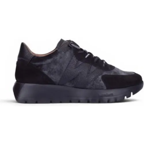 A-24111 Baskets en Cuir Odisei01 (37), Plat, 1 à 3 cm, Lacets, Casuel - Wonders - Modalova