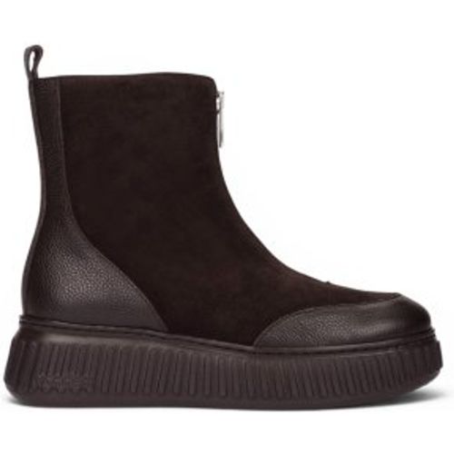 A-5202 Bottines en cuir Xfly 02 marron (36), Plat, 3 à 5 cm, Fermeture éclair, Casuel - Wonders - Modalova