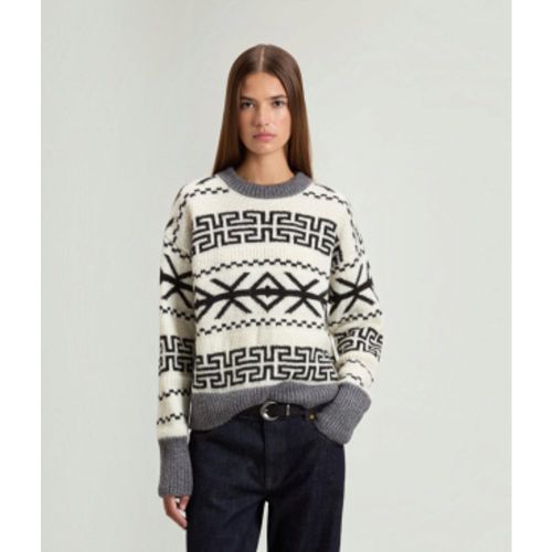 CFWWKN2066FRUF0573 Veste jacquard Fairisle (L), Casuel, Gris, Acrylique - Woolrich - Modalova