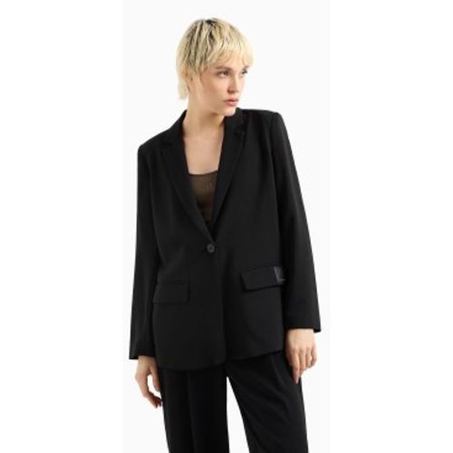 XW000941AF10872UC001 Blazer décontracté de couleur unie avec un bouton et un revers échancré, manches longue - A|X Armani Exchange - Modalova