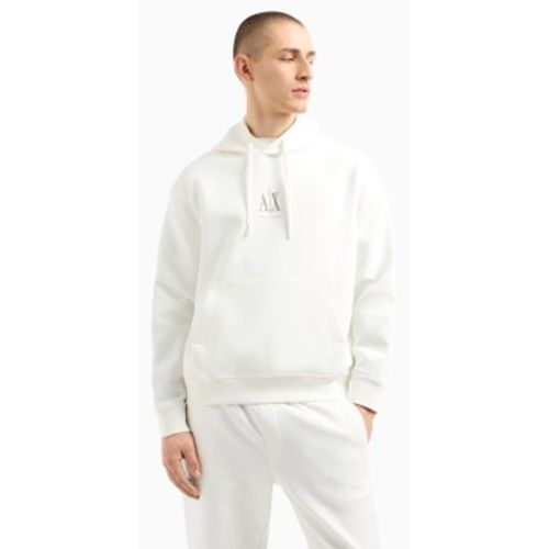 XM000369AF10818U0009 Chandail à capuchon en coton-polyester extensible laminé avec capuchon (XS), Casu - A|X Armani Exchange - Modalova
