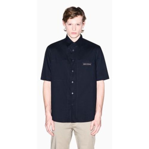 XM002317AF24533UB101 Chemise bleue (S), Casuel, Coton, Manche courte - A|X Armani Exchange - Modalova