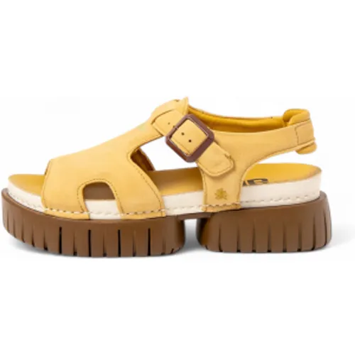 GB003_0MU Sandales en cuir 1882 Madeira (36), 5 à 8 cm, Boucle, Casuel, Jaune - ART - Modalova