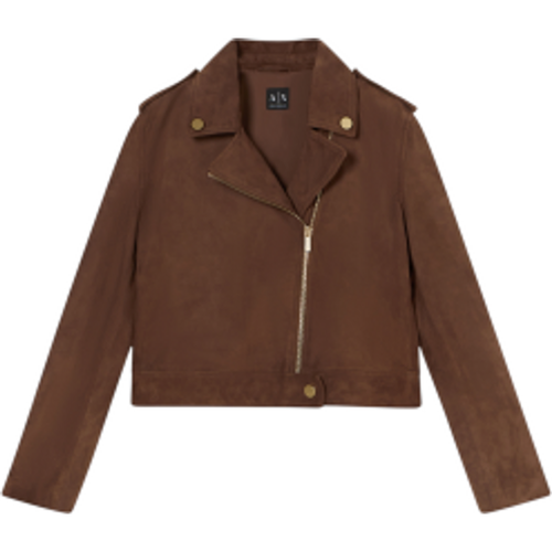 XW001924AF21549U6136 Veste en cuir Biker marron (S), Casuel - A|X Armani Exchange - Modalova
