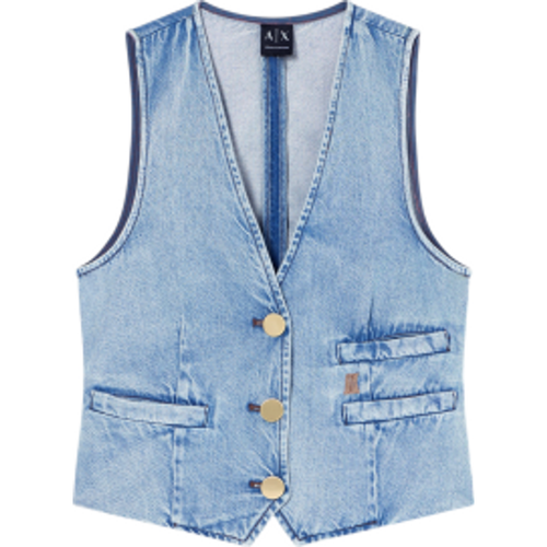 XW002263AF21338MB001 Gilet en jean léger en coton et lyocell (XS), Casuel, Denim - A|X Armani Exchange - Modalova