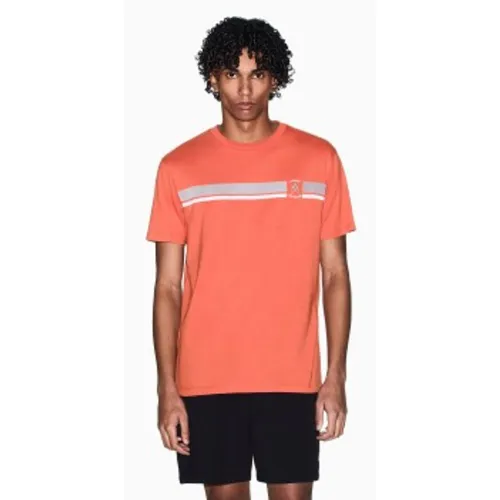 XM001792AF12308U3040 T-shirt rayé rouille (XXL), , Casuel, Coton, Manche courte - A|X Armani Exchange - Modalova
