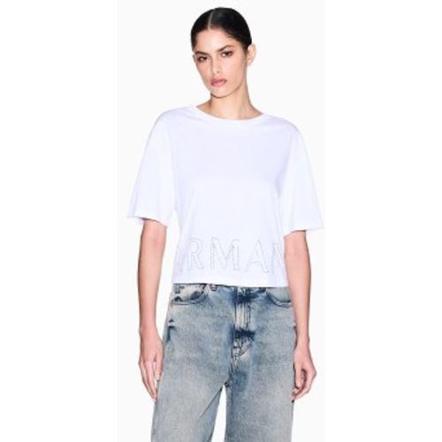 XW001709AF17172U0002 T-shirt à logo optique (XL), Casuel, Coton, Manche courte - A|X Armani Exchange - Modalova