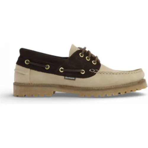 MFO0795 Chaussures de pont en cuir marron, (42), Plat, Lacets, Casuel - Barbour - Modalova