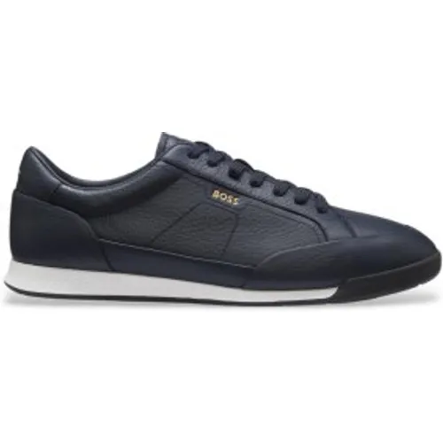 Baskets en cuir Nitan Lowp marine (42), Plat, Lacets, Casuel - Boss - Modalova