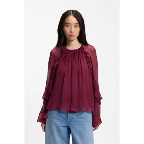 Blouse Bradia (34), Rouge, Casuel, Viscose, Manche longue - Boss - Modalova