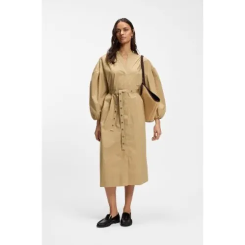 Robe chemisier popeline (34), Casuel, Coton, Classique, Manche longue - Boss - Modalova